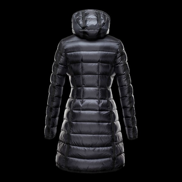 Moncler Nero Mock colletto e cappuccio staccabile caldo Cappotti